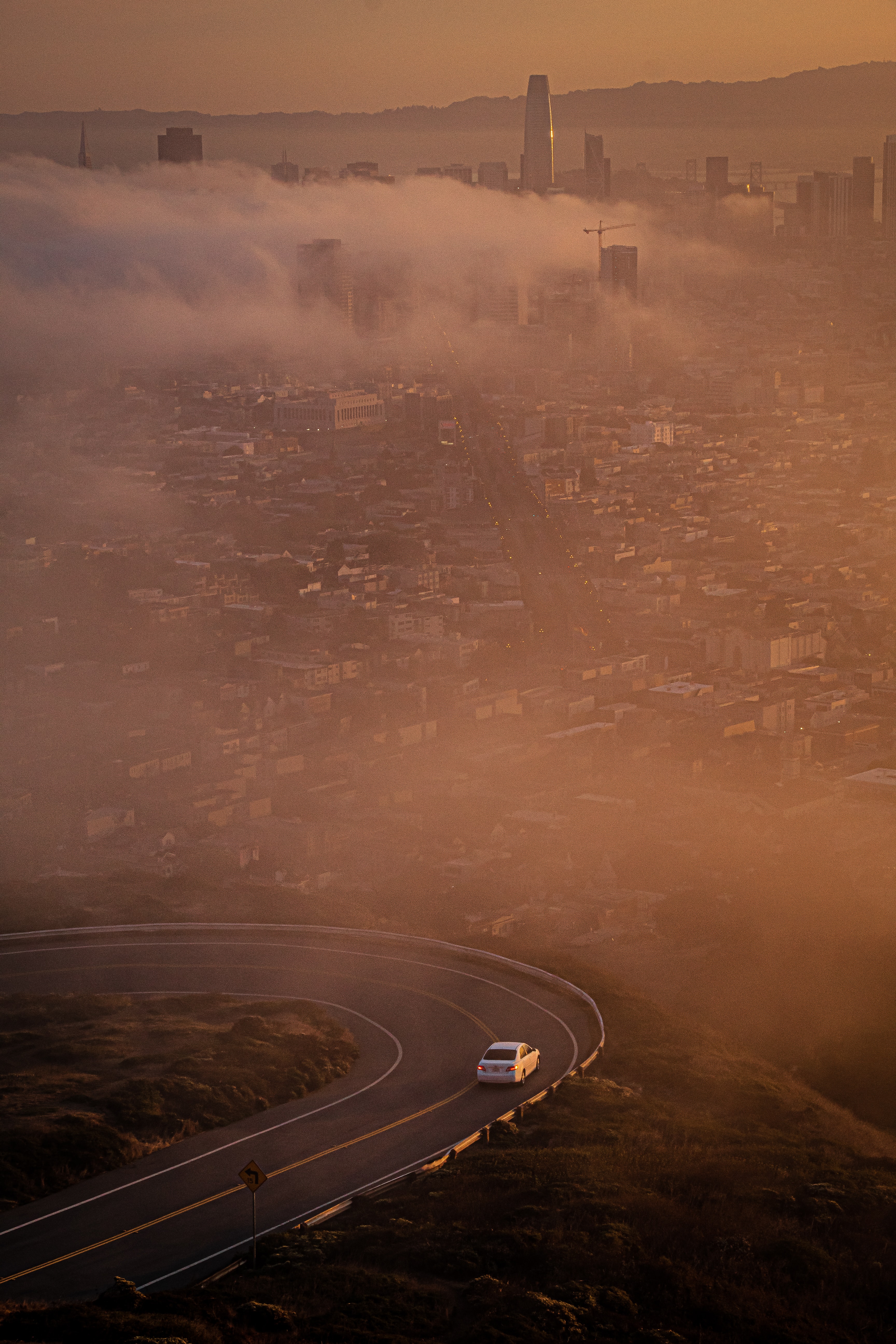 Photo d'une ville polluée