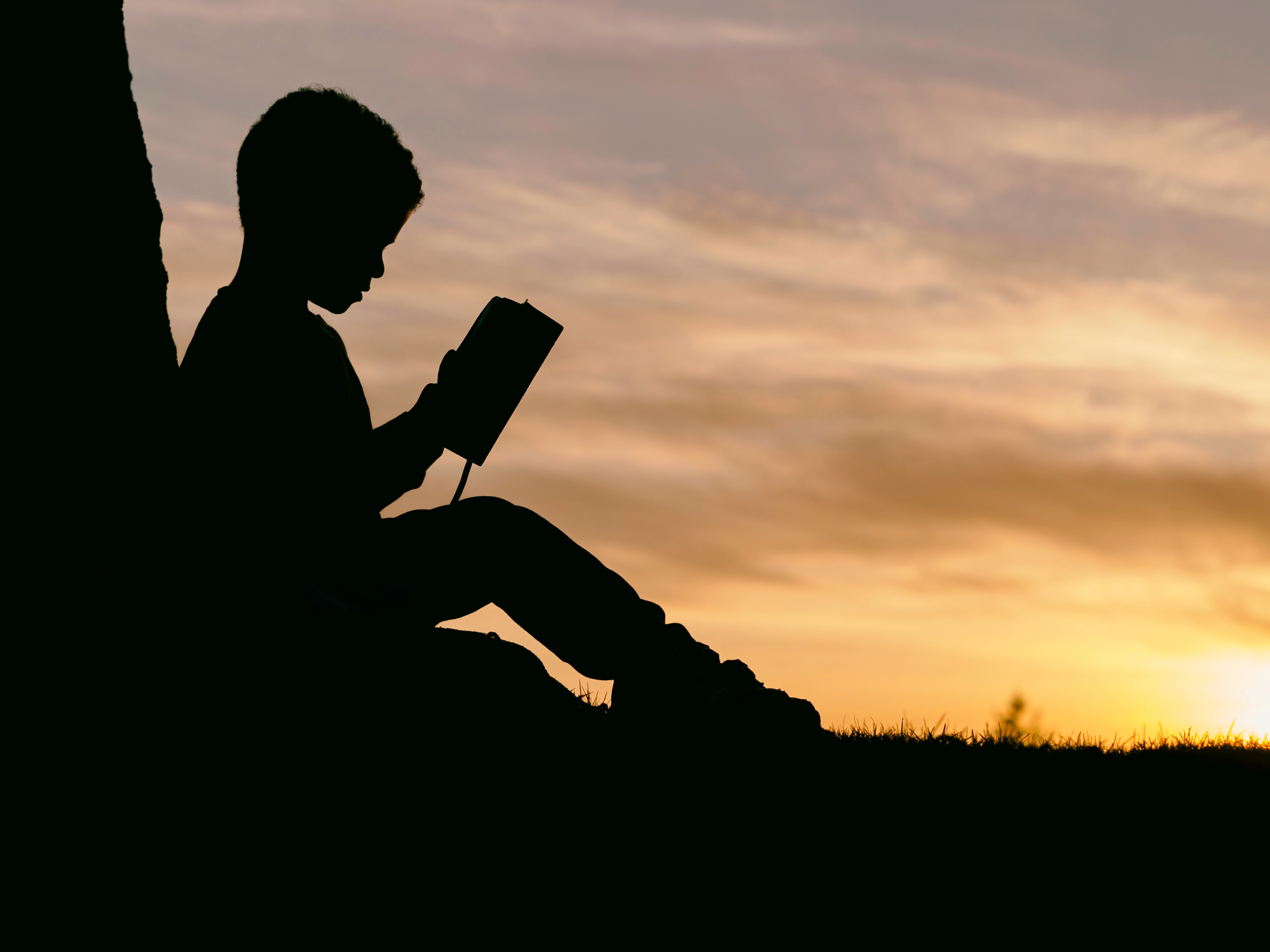 Photo d'un enfant lisant un livre
