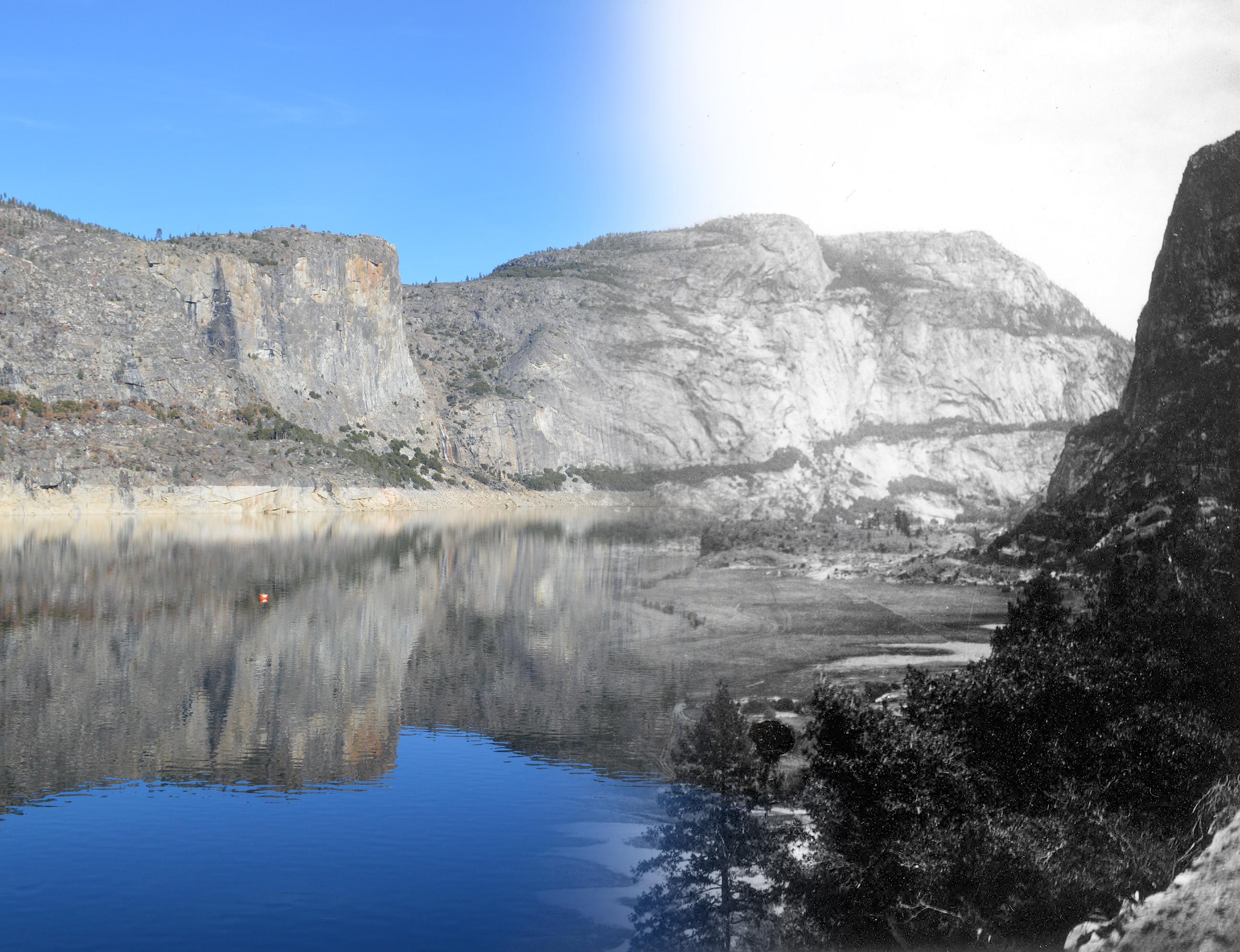 La vallée de Hetch Hetchy avant et après la construction du barrage