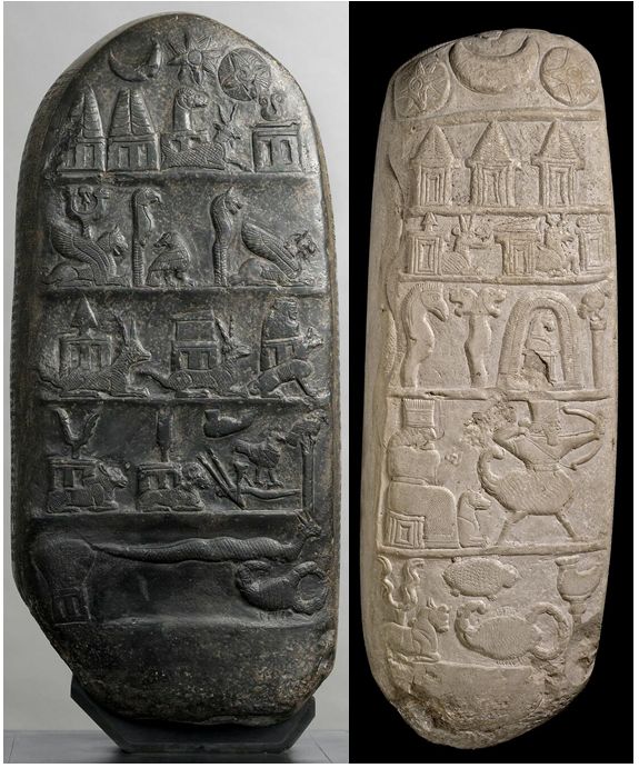 //collections.louvre.fr/en/ark:/53355/cl010174452; b) Kudurru datant de Nabuchodonosor I (1126-1105), Sippar, British Museum, BM 90858; https://www.britishmuseum.org/collection/object/W_1882-0522-1800