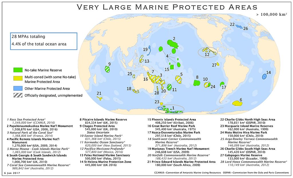 Carte détaillée des aires marines protégées