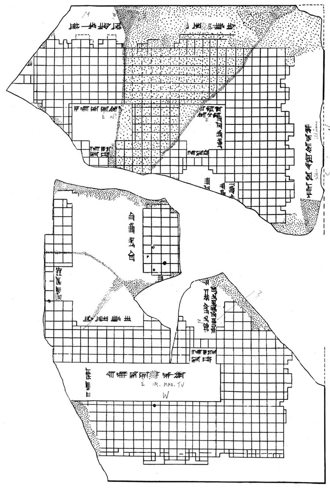 Plan d’un temple dessiné sur une grande tablette d’argile (British Museum, BM 68840)