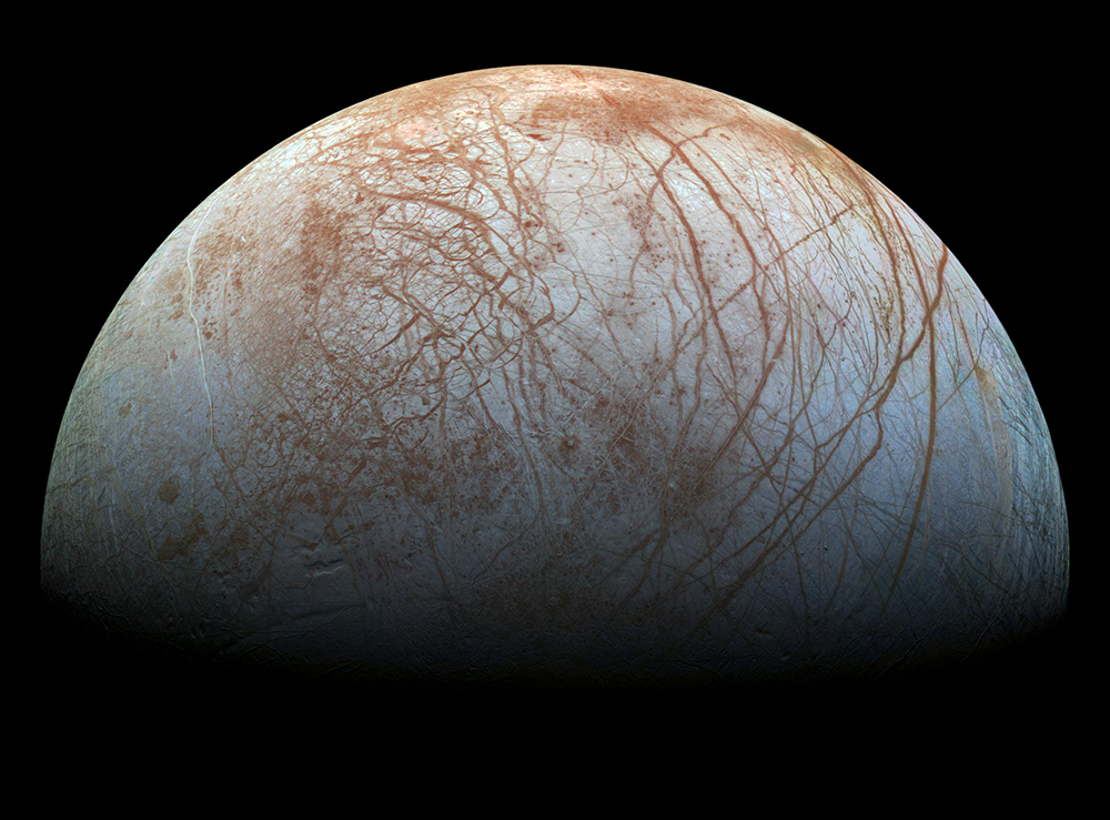 Surface d’Europe © Nasa / JPL-Caltech / SETI Institute