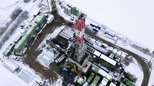 le lieu du forage vu de drone