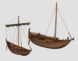 Navires de l'antique port de Rome