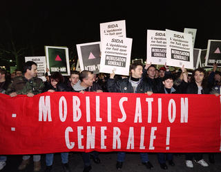 Manifestation d’Act up Paris le 1er décembre 1992