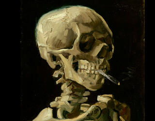 « Crâne de squelette fumant une cigarette » (détail), de Vincent van Gogh (1886).