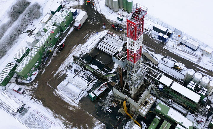 le lieu du forage vu de drone