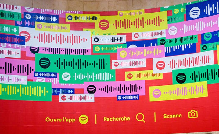 Publicité Spotify dans le métro parisien.