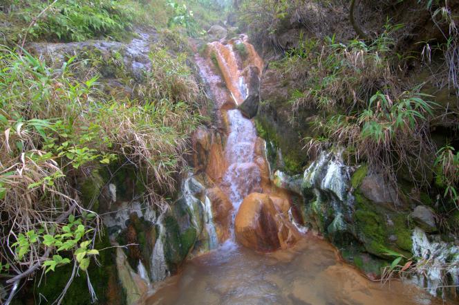 Source thermale du Galion. Volcan La Soufrière, Guadeloupe.