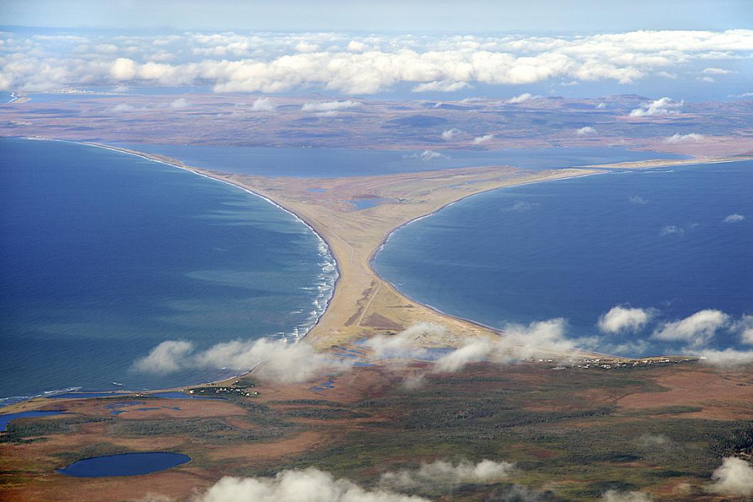 L’isthme de Miquelon-Langlade relie la presqu’île de Langlade à celle de Grande Miquelon.