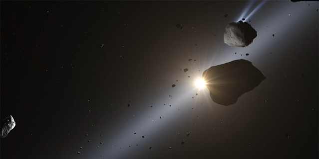 Une comète dans le système solaire