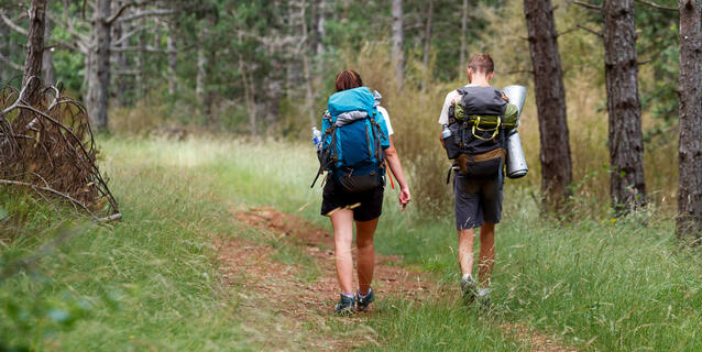 ©Dona Moth / iStockphoto.com Un couple de randonneurs en forêt