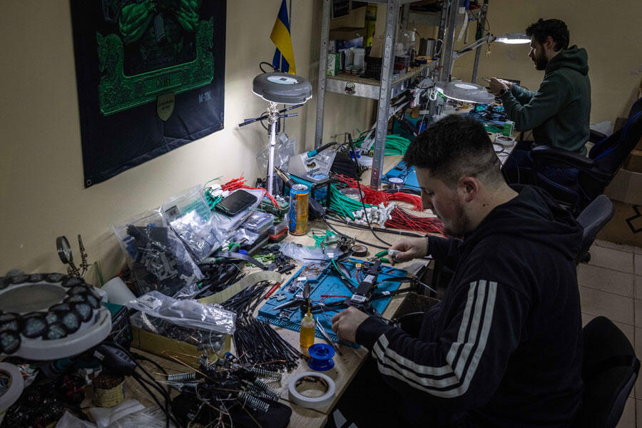 Production de drones en Ukraine.