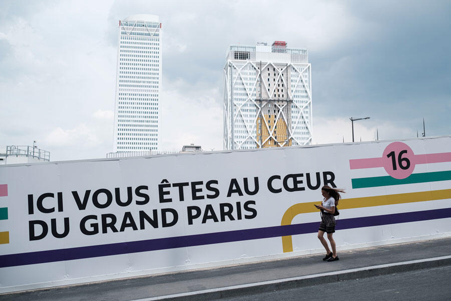 Chantier de la ligne 16 du métro du Grand Paris Express, à Saint-Denis, 27 juin 2024.© Hugo Aymar / Haytham-RÉA 