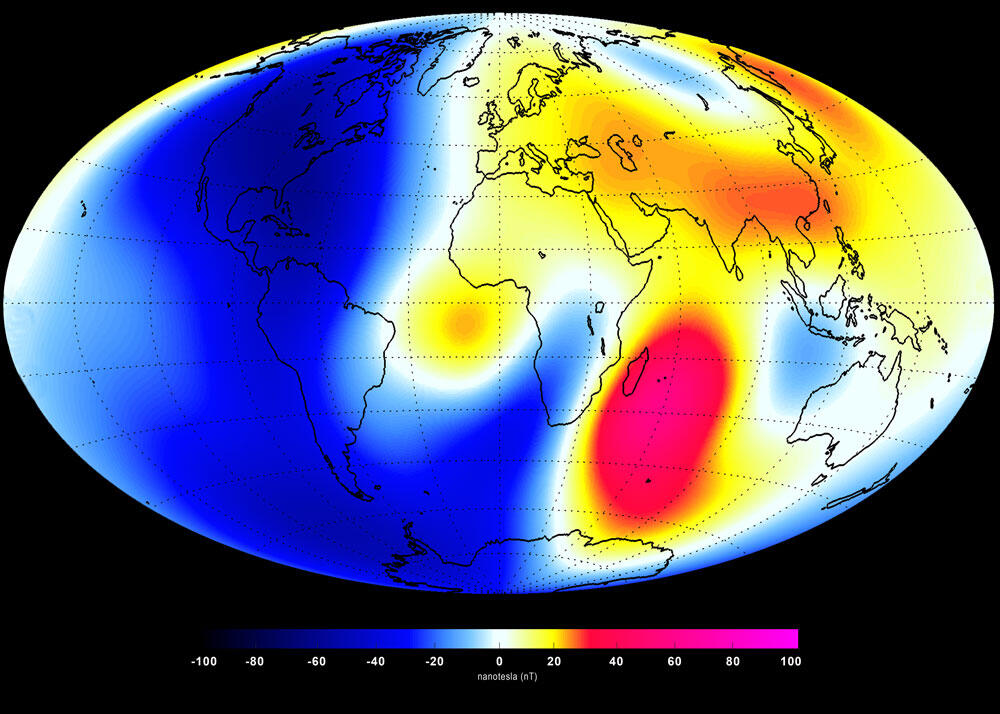 Variations de l’intensité du champ magnétique terrestre sur une période de six mois en 2014