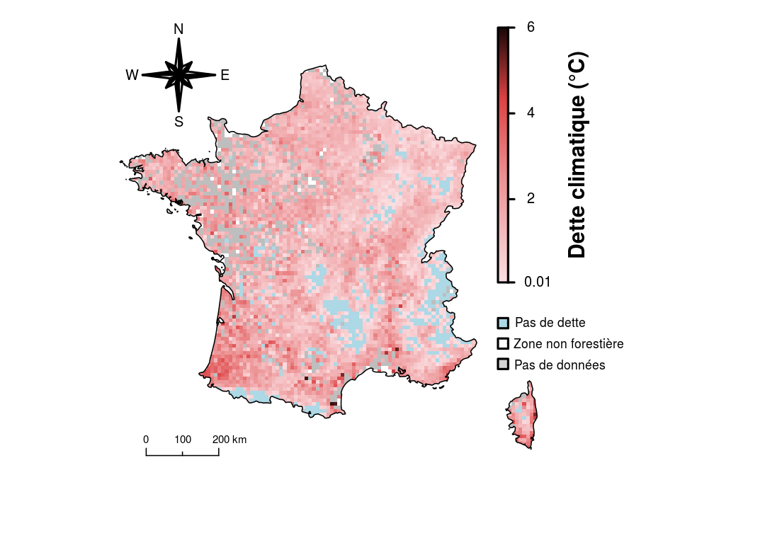 Dette climatique dans les forêts françaises