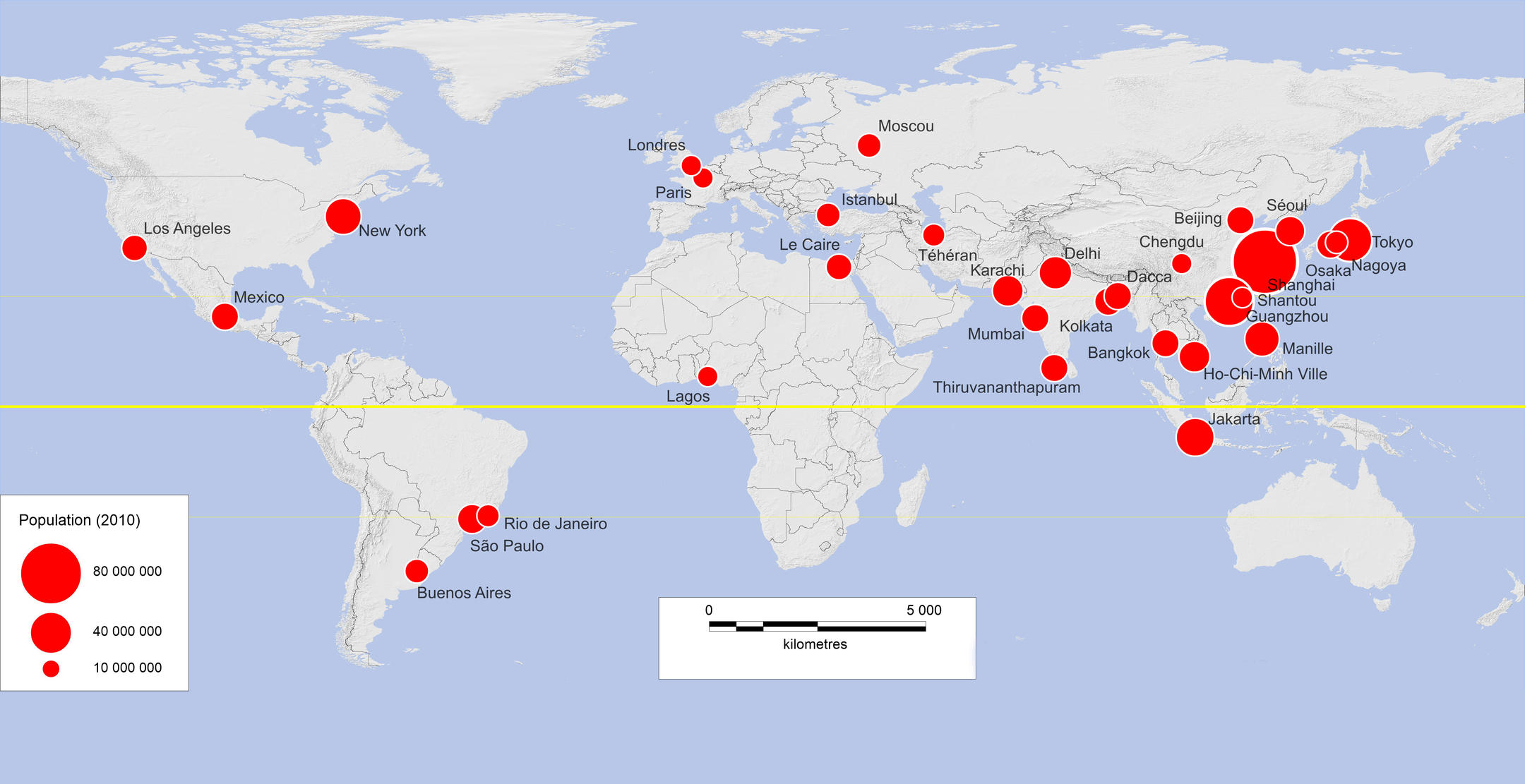 grande ville du monde carte Des villes toujours plus grosses | CNRS Le journal