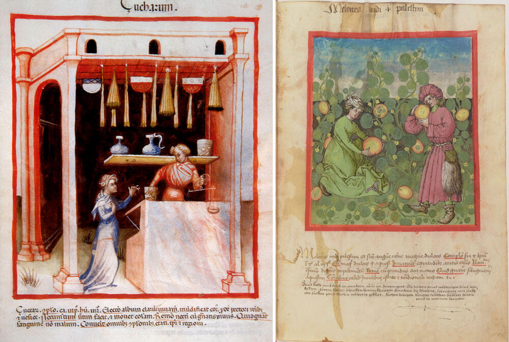 ©Heritage Images / LTL / akg-images ; à droite, source gallica.bnf.fr, BnF, département des manuscrits