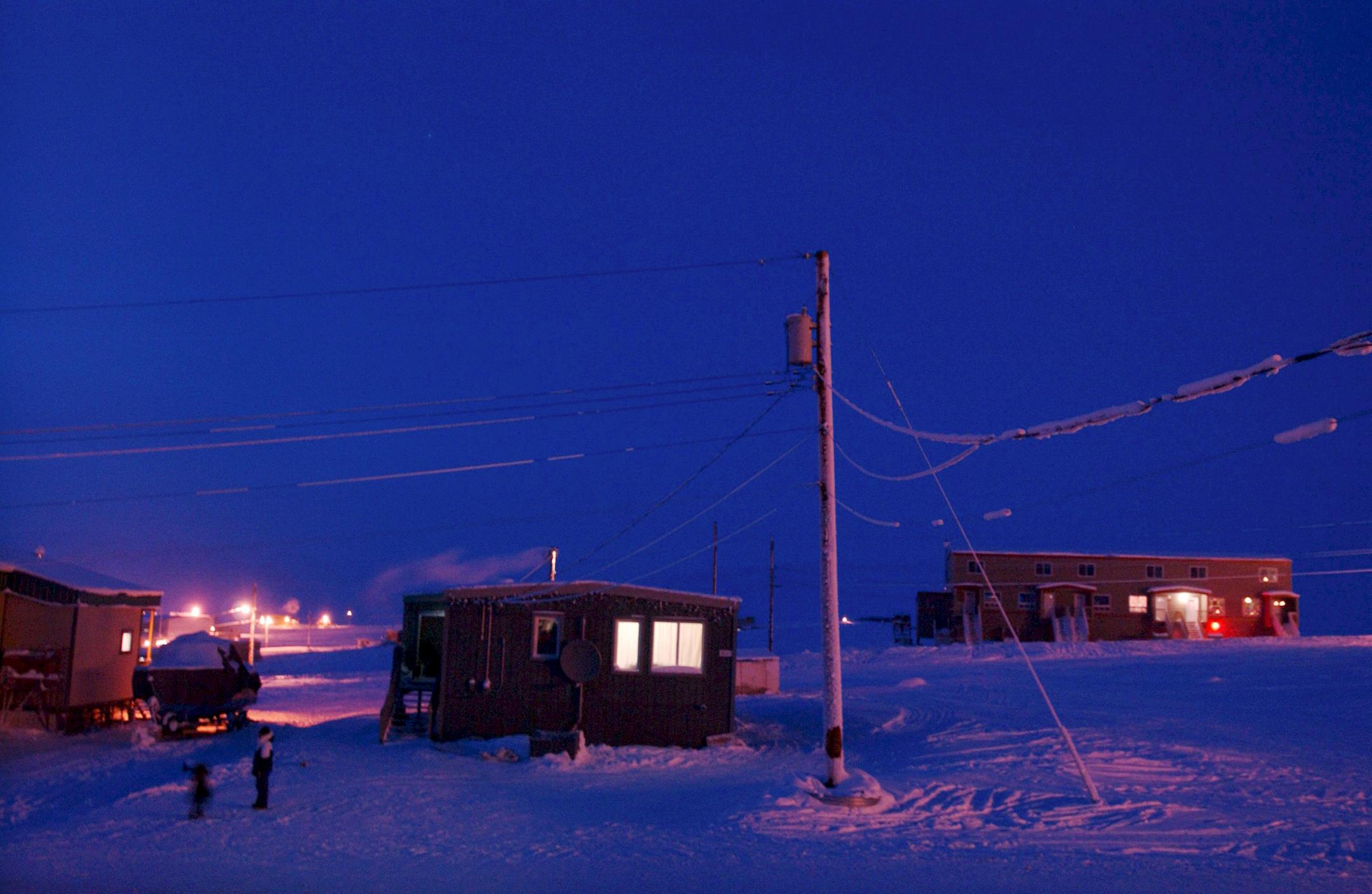 Maisons de la communauté Inuit dans le Grand Nord canadien