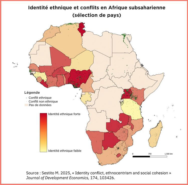 Carte Afrobaromètre « identité ethnique et conflits en Afrique susaharienne »