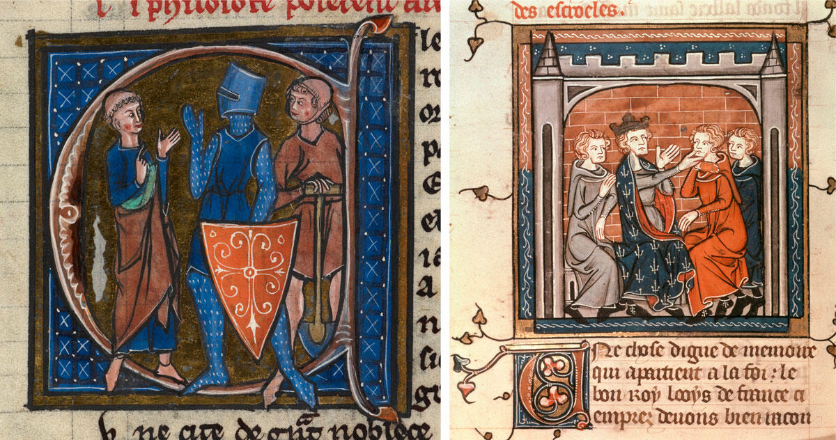 Deux enluminures côte à côte 