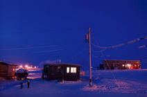 Maisons de la communauté Inuit dans le Grand Nord canadien