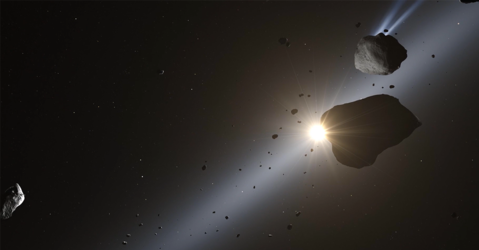 Une comète dans le système solaire