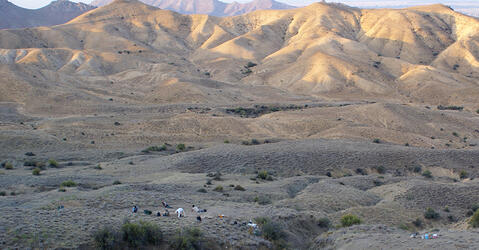 Camp mobile chalcolithique daté vers 4200-3500 avant notre ère, à Zirinçlik, en Azerbaïdjan. Photo © MBA Catherine Marro
