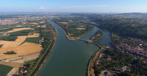 Le Rhône, vue aérienne