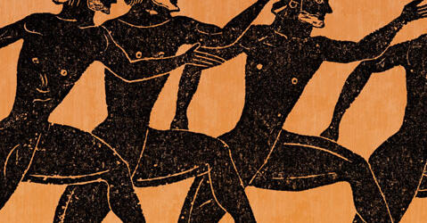 Course d’athlètes sur un vase grec