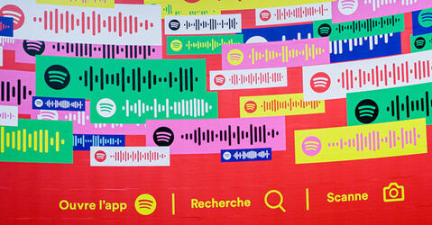 Publicité Spotify dans le métro parisien.