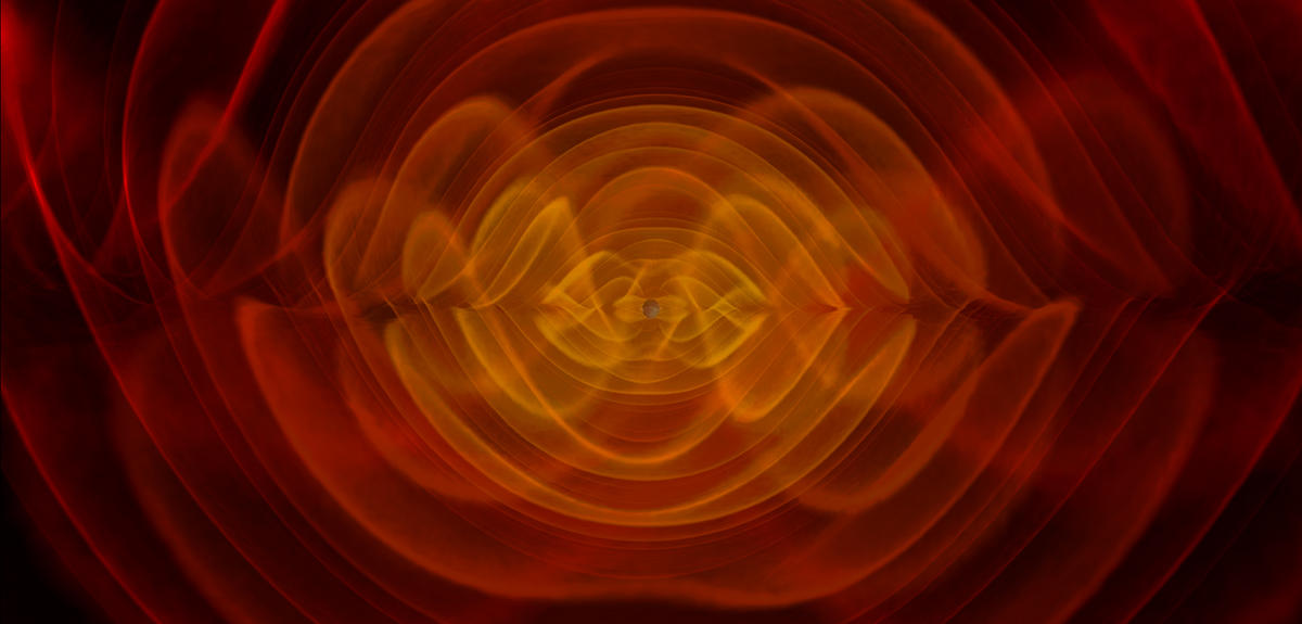Simulation d'une onde gravitationnelle