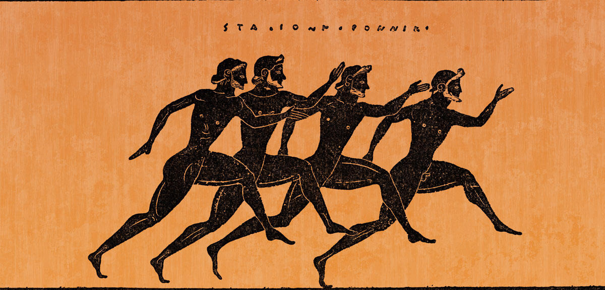 Course d’athlètes sur un vase grec