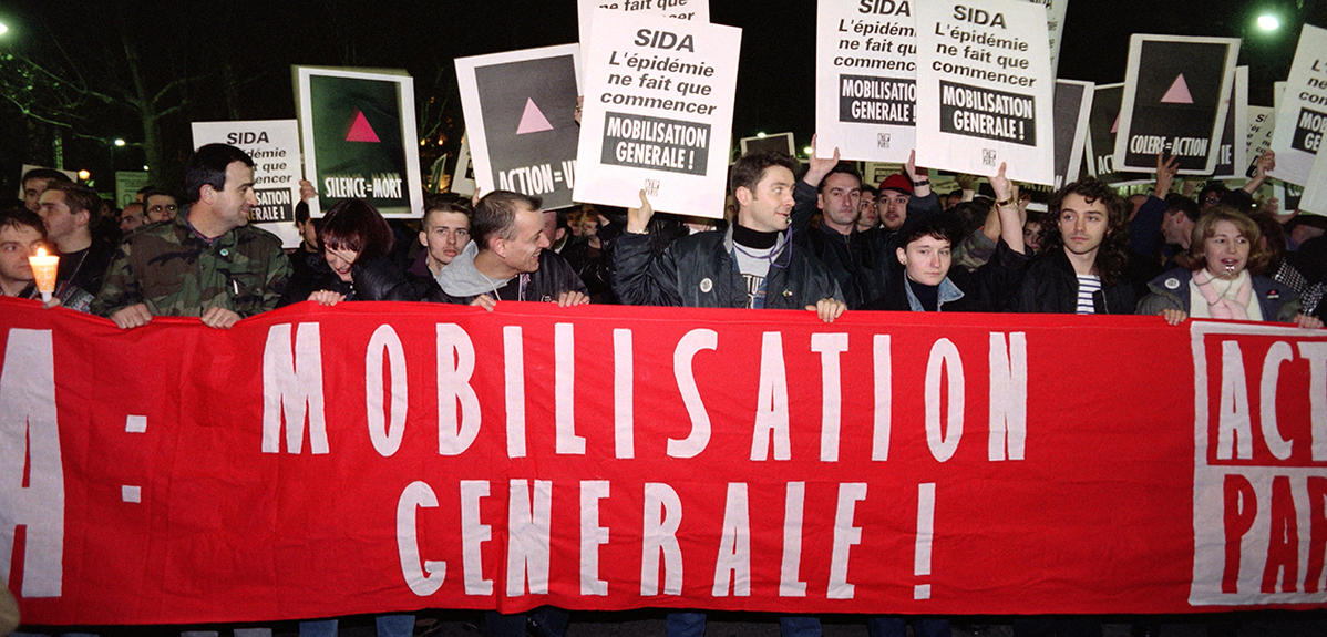 Manifestation d’Act up Paris le 1er décembre 1992
