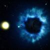 Vue d’artiste montrant une étoile proche d’un trou noir dans la Voie lactée