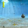 Image de synthèse d'un grand instrument scientifique sous marin fait d'enfilade de détecteurs sphériques